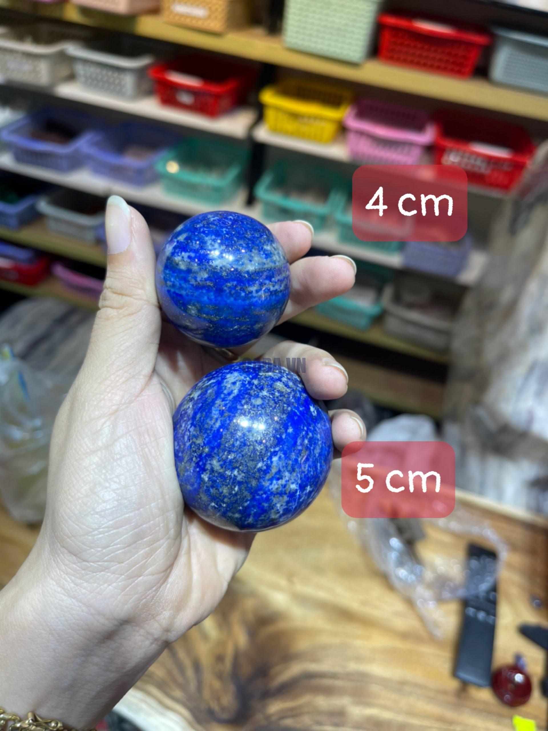 Bi cầu đá Thiên Thanh - Lapis Lazuli Sphere, đk 4-5cm