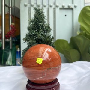 QUẢ CẦU PHONG THỦY NGỌC BÍCH ĐỎ-JASPER ĐK 10,1CM (BĐ03)