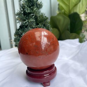 QUẢ CẦU PHONG THỦY NGỌC BÍCH ĐỎ-JASPER ĐK 9,2 CM (BĐ09)