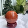 QUẢ CẦU PHONG THỦY NGỌC BÍCH ĐỎ-JASPER ĐK 8,7 CM (BĐ10)