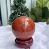 QUẢ CẦU PHONG THỦY NGỌC BÍCH ĐỎ-JASPER ĐK 9,2 CM (BĐ12)