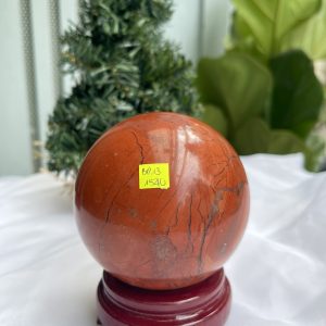 QUẢ CẦU PHONG THỦY NGỌC BÍCH ĐỎ-JASPER ĐK 8,9 CM (BĐ13)