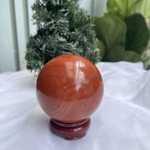 QUẢ CẦU PHONG THỦY NGỌC BÍCH ĐỎ-JASPER ĐK 8,2 CM (BĐ15)