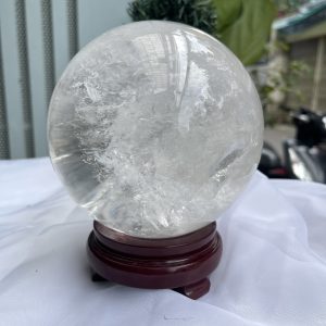 QUẢ CẦU PHONG THỦY THẠCH ANH TRẮNG ĐK 13,5CM KL 2,93KG MS: BTR44