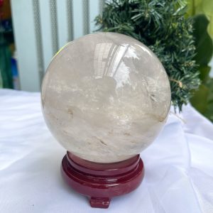 QUẢ CẦU PHONG THỦY THẠCH ANH TRẮNG ĐK 11CM KL 1,64KG MS: BTR45
