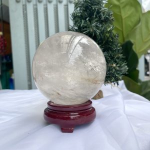 QUẢ CẦU PHONG THỦY THẠCH ANH TRẮNG ĐK 11CM KL 1,64KG MS: BTR45