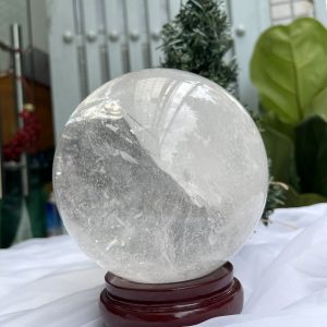 QUẢ CẦU PHONG THỦY THẠCH ANH TRẮNG ĐK 14,5CM KL 3,105KG MS: BTR47