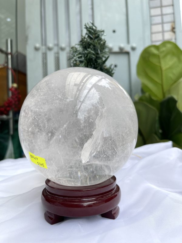 QUẢ CẦU PHONG THỦY THẠCH ANH TRẮNG ĐK 14,5CM KL 3,105KG MS: BTR47