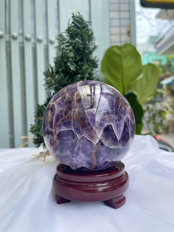 QUẢ CẦU PHONG THỦY THẠCH ANH TÍM ĐK: 10,4 CM KL: 1690G (BTi17)