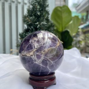 QUẢ CẦU PHONG THỦY THẠCH ANH TÍM ĐK: 8,4 CM KL: 805G (BTi21)