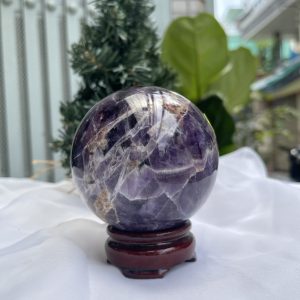QUẢ CẦU PHONG THỦY THẠCH ANH TÍM ĐK: 8,4 CM KL: 805G (BTi21)