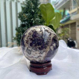 QUẢ CẦU PHONG THỦY THẠCH ANH TÍM ĐK: 8,6 CM KL: 885 G (BTi23)