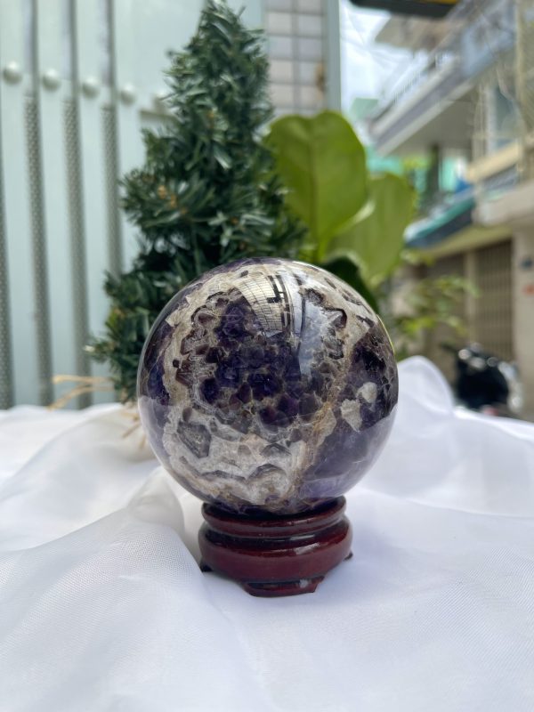 QUẢ CẦU PHONG THỦY THẠCH ANH TÍM ĐK: 8,6 CM KL: 885 G (BTi23)
