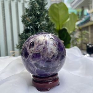 QUẢ CẦU PHONG THỦY THẠCH ANH TÍM ĐK: 8,4 CM KL: 800 G (BTi24)