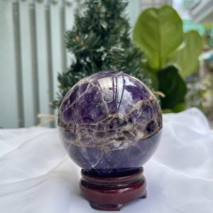 QUẢ CẦU PHONG THỦY THẠCH ANH TÍM ĐK: 8 CM KL: 715G (BTi25)