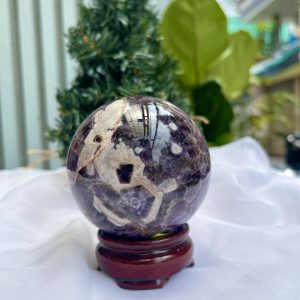 QUẢ CẦU PHONG THỦY THẠCH ANH TÍM ĐK: 7,4 CM KL: 575G (BTi26)