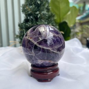 QUẢ CẦU PHONG THỦY THẠCH ANH TÍM ĐK: 7,4 CM KL: 575G (BTi26)