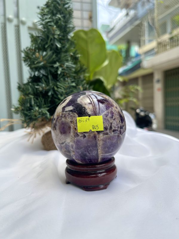 QUẢ CẦU PHONG THỦY THẠCH ANH TÍM ĐK: 7,3 CM KL: 535G (BTi27)