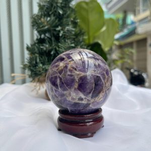 QUẢ CẦU PHONG THỦY THẠCH ANH TÍM ĐK: 7,3 CM KL: 535G (BTi27)