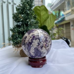 QUẢ CẦU PHONG THỦY THẠCH ANH TÍM ĐK: 8,5 CM KL: 875G (BTi31)