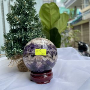 QUẢ CẦU PHONG THỦY THẠCH ANH TÍM ĐK: 7,9 CM KL: 715G (BTi34)