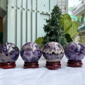 QUẢ CẦU PHONG THỦY THẠCH ANH TÍM ĐK: 7,3 CM KL: 565G (BTi35)