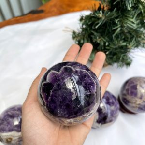 QUẢ CẦU PHONG THỦY THẠCH ANH TÍM ĐK: 6,7 CM KL: 445G (BTi36)
