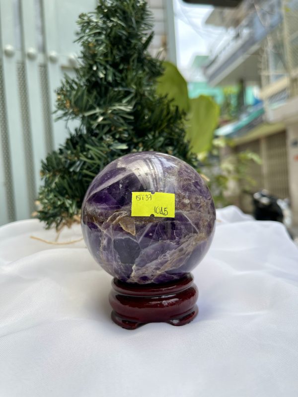 QUẢ CẦU PHONG THỦY THẠCH ANH TÍM ĐK: 7,9 CM KL: 695G (BTi37)