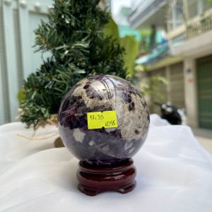 QUẢ CẦU PHONG THỦY THẠCH ANH TÍM ĐK: 8 CM KL: 730G (BTi39)