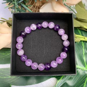 VÒNG TAY PHONG THỦY ĐÁ FLORITE TÍM – vòng đơn size 8mm