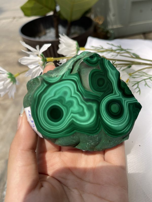 ĐÁ LÔNG CÔNG – ĐÁ KHỔNG TƯỚC – MALACHITE (LC29), KT: 8.5×7 CM; KL: 0.314KG