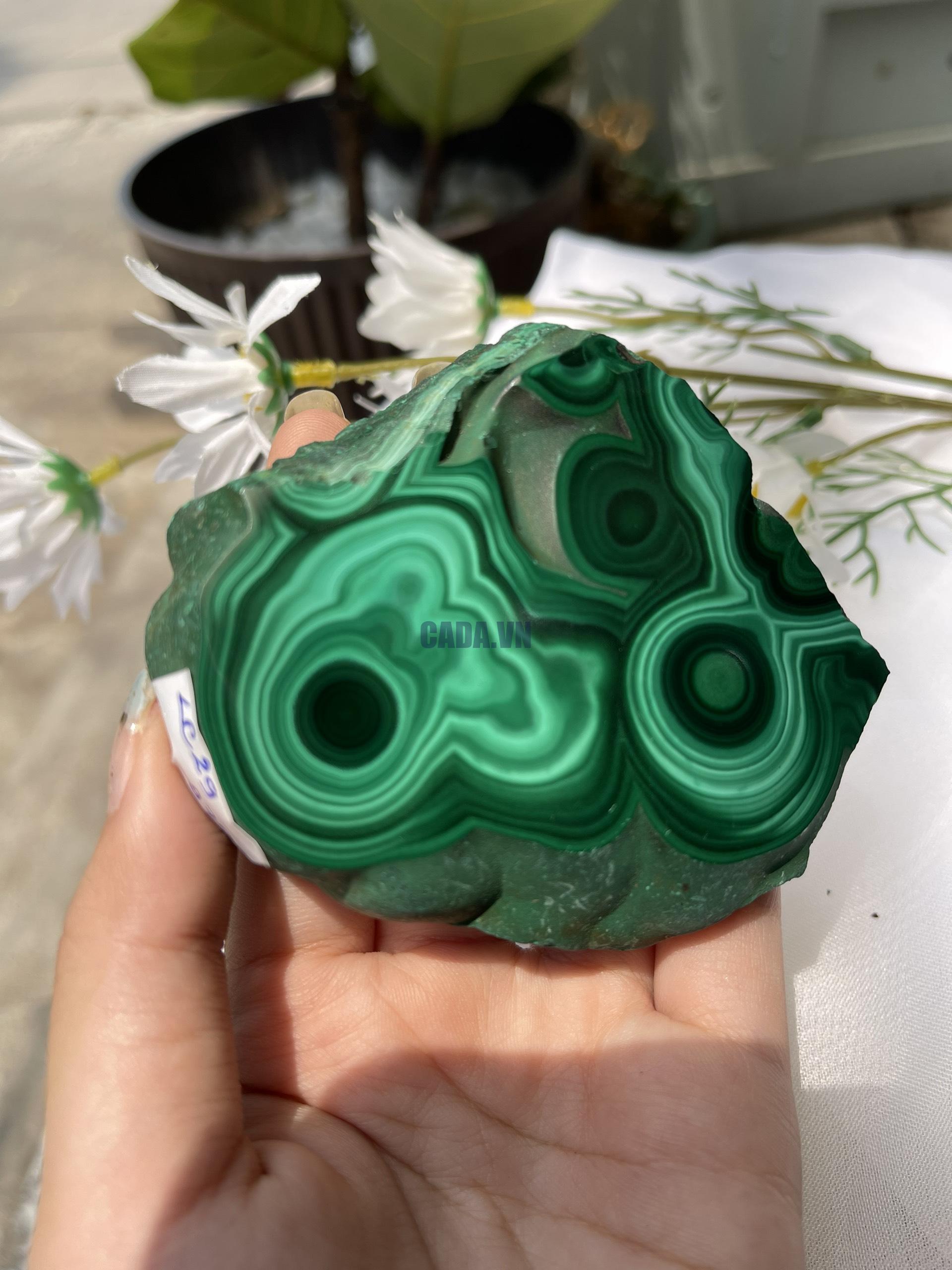 ĐÁ LÔNG CÔNG – ĐÁ KHỔNG TƯỚC – MALACHITE (LC29), KT: 8.5×7 CM; KL: 0.314KG