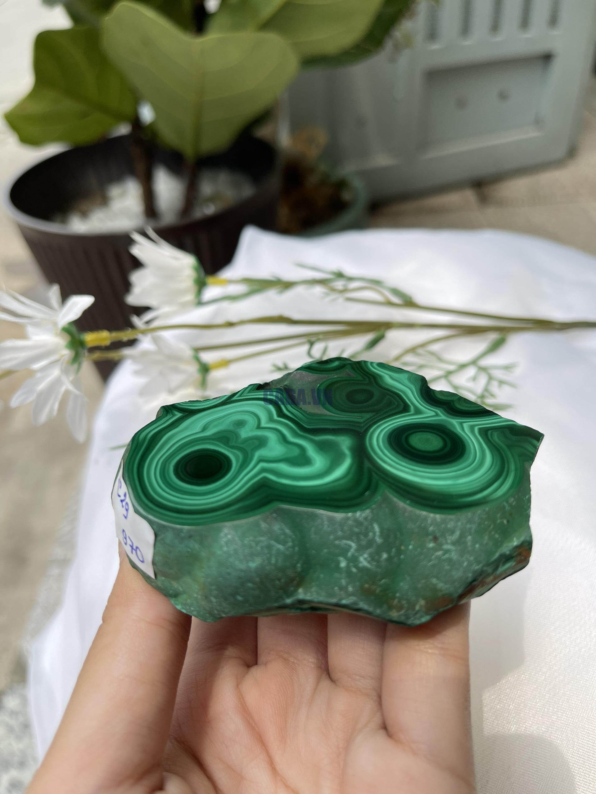 ĐÁ LÔNG CÔNG – ĐÁ KHỔNG TƯỚC – MALACHITE (LC29), KT: 8.5×7 CM; KL: 0.314KG