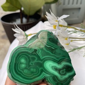 ĐÁ LÔNG CÔNG – ĐÁ KHỔNG TƯỚC – MALACHITE (LC31), KT: 10×8.5 CM; KL: 0.378KG
