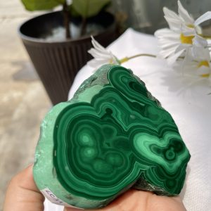 ĐÁ LÔNG CÔNG – ĐÁ KHỔNG TƯỚC – MALACHITE (LC31), KT: 10×8.5 CM; KL: 0.378KG
