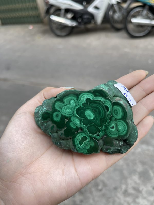 ĐÁ LÔNG CÔNG – ĐÁ KHỔNG TƯỚC – MALACHITE (LC32), KT: 9.5×5.8 CM; KL: 0.262KG
