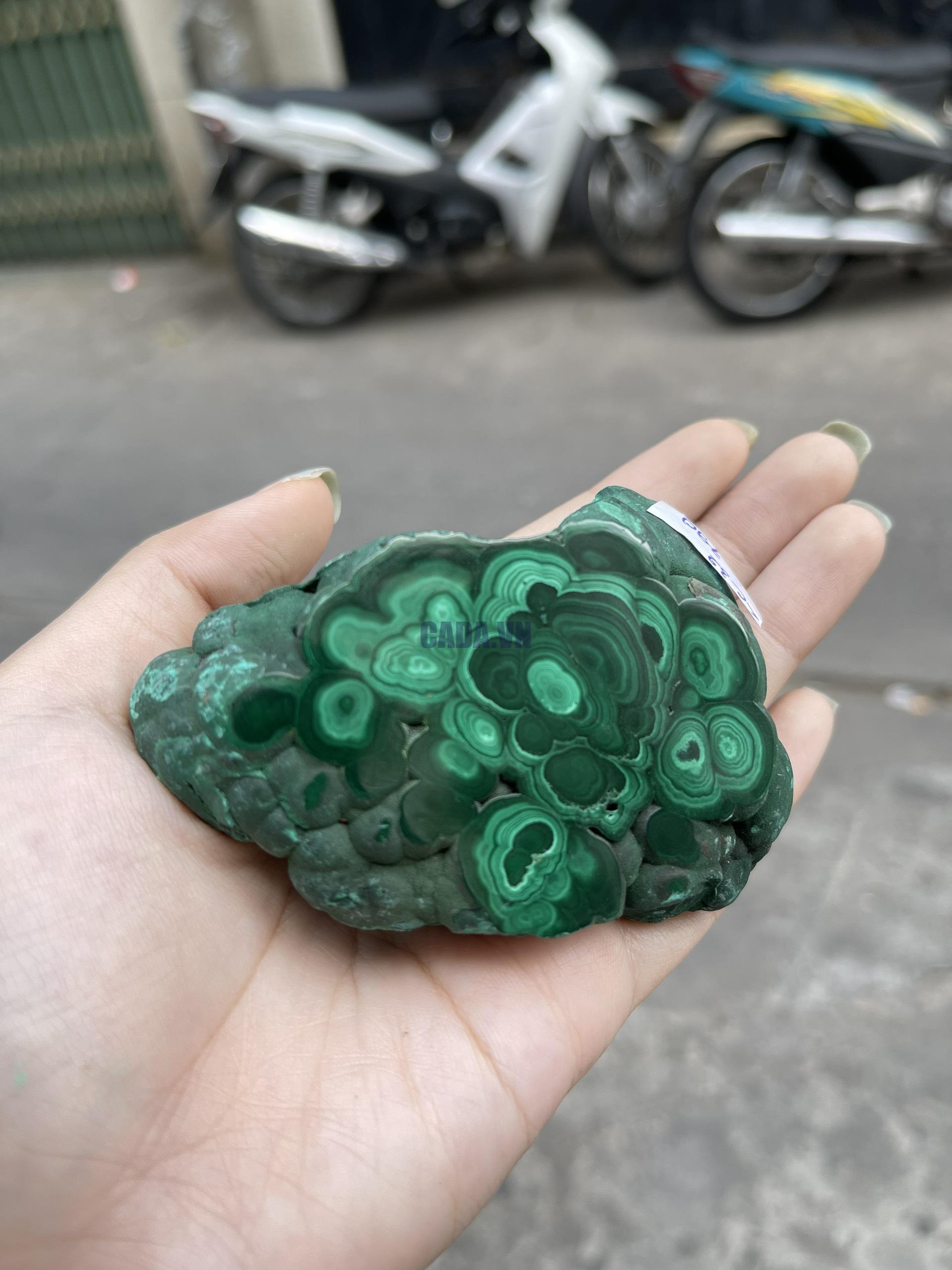 ĐÁ LÔNG CÔNG – ĐÁ KHỔNG TƯỚC – MALACHITE (LC32), KT: 9.5×5.8 CM; KL: 0.262KG