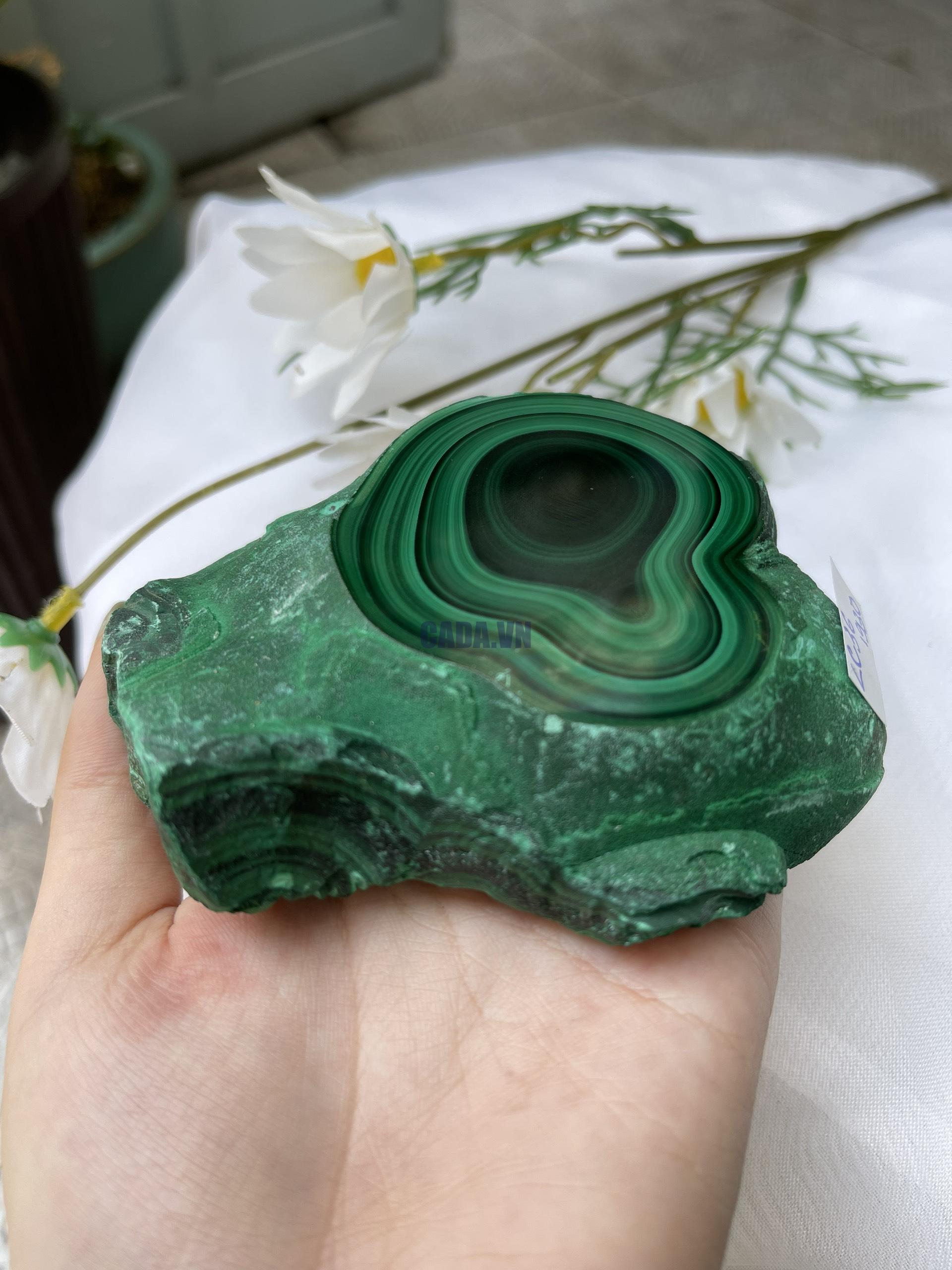 ĐÁ LÔNG CÔNG – ĐÁ KHỔNG TƯỚC – MALACHITE (LC36), KT: 10.3×9.3 CM; KL: 0.642KG