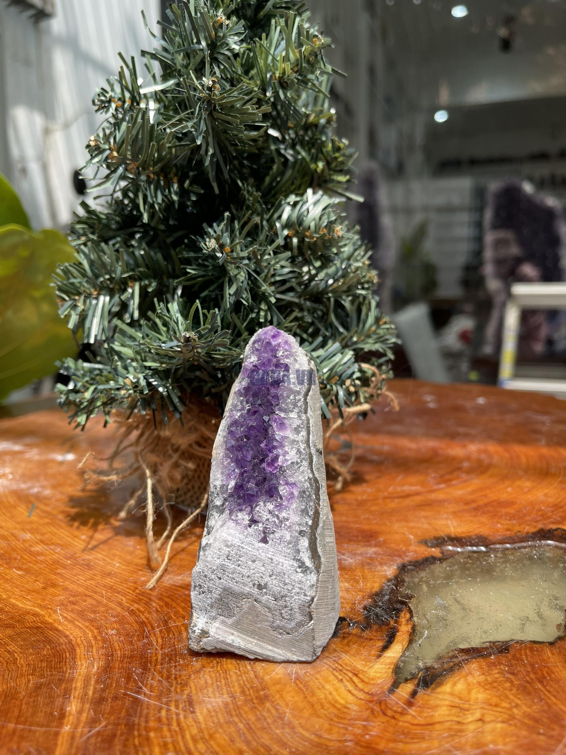 HỐC THẠCH ANH TÍM NHỎ – SMALL AMETHYST GEODE (TV302), KL: 0.330KG, KT: 10×4 CM