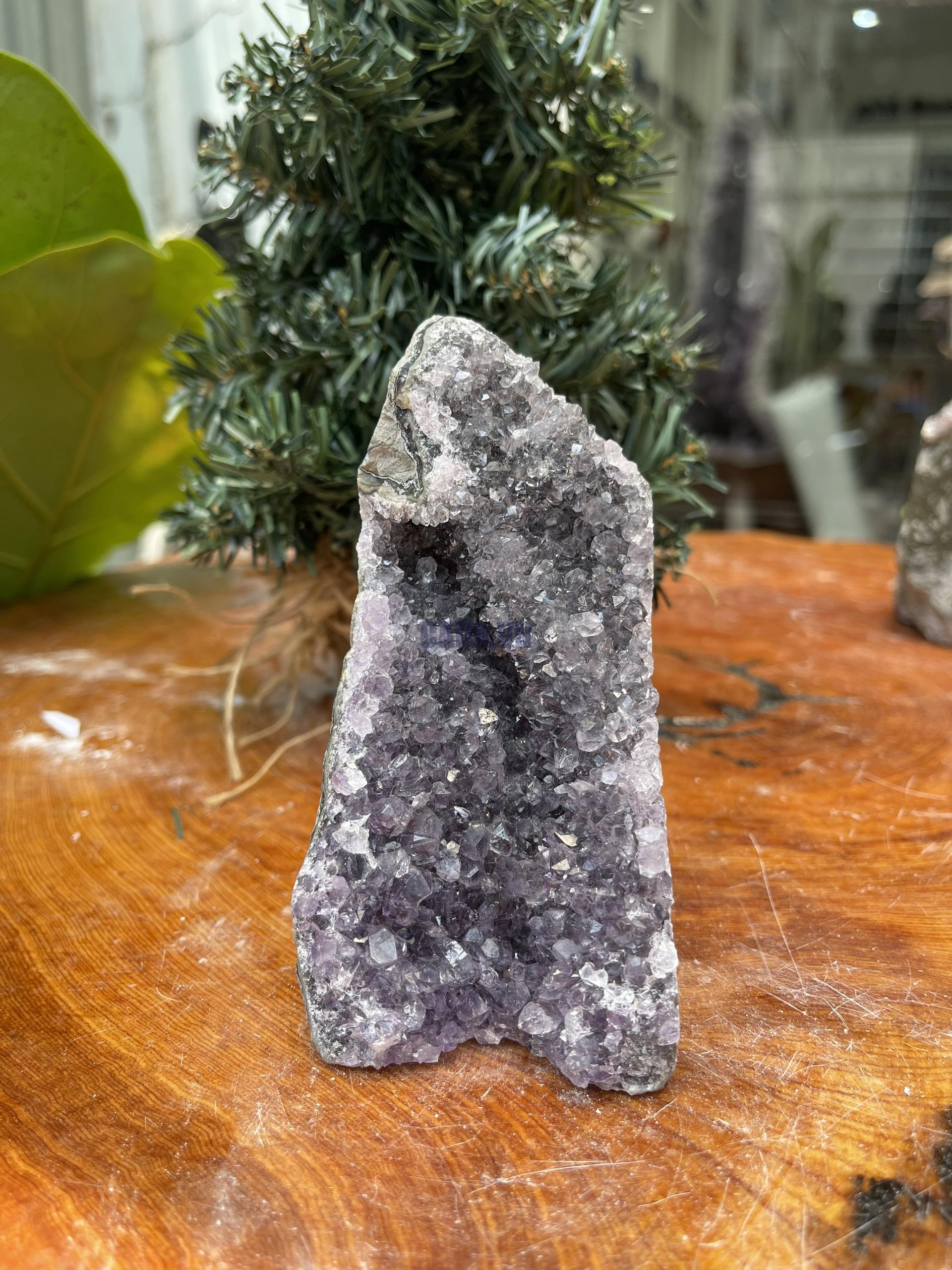 HỐC THẠCH ANH TÍM NHỎ – SMALL AMETHYST GEODE (TV331), KL: 0.512KG, KT: 12×6 CM 