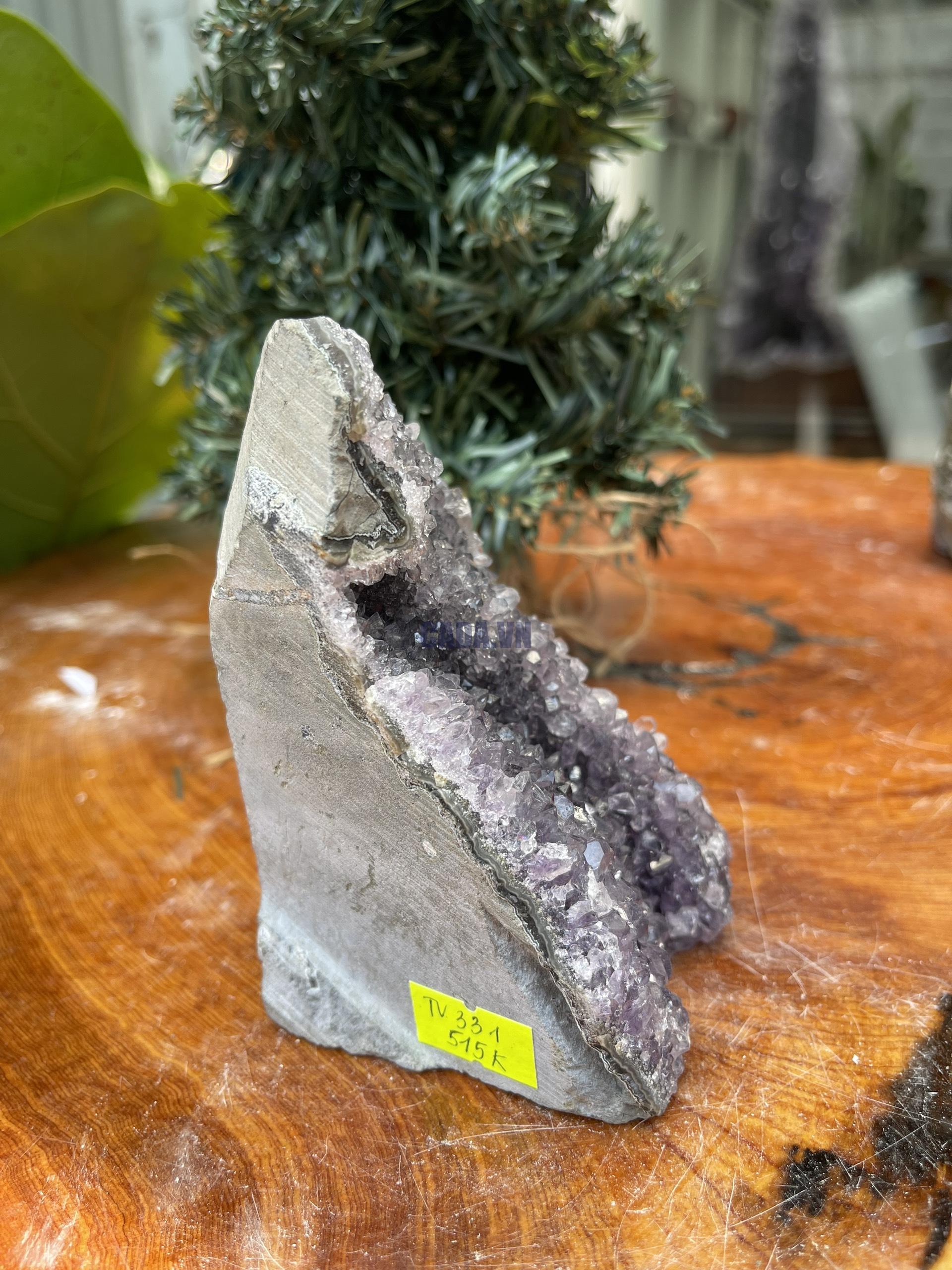 HỐC THẠCH ANH TÍM NHỎ – SMALL AMETHYST GEODE (TV331), KL: 0.512KG, KT: 12×6 CM 