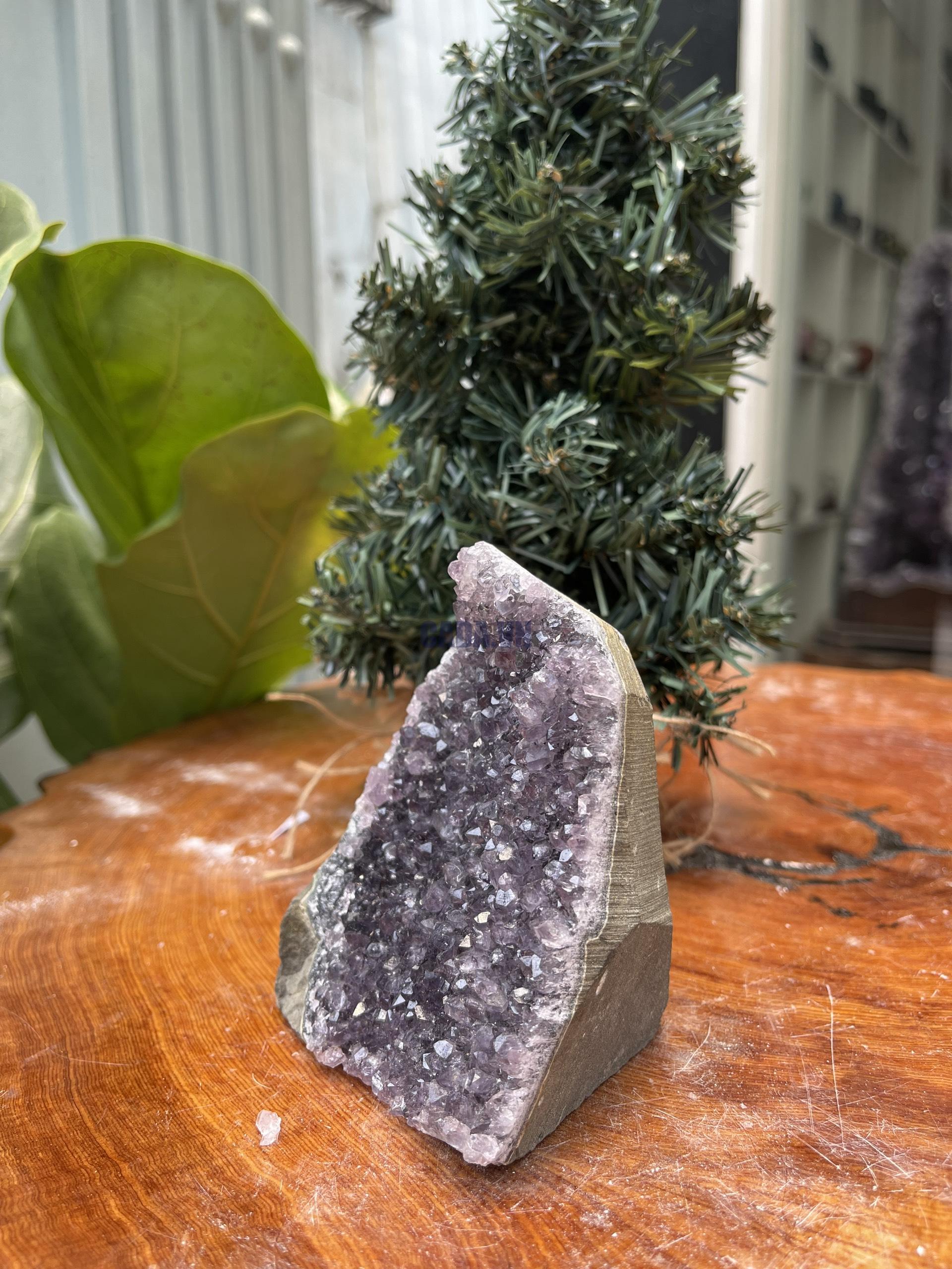 HỐC THẠCH ANH TÍM NHỎ – SMALL AMETHYST GEODE (TV332), KL: 0.616KG, KT: 11×8 CM