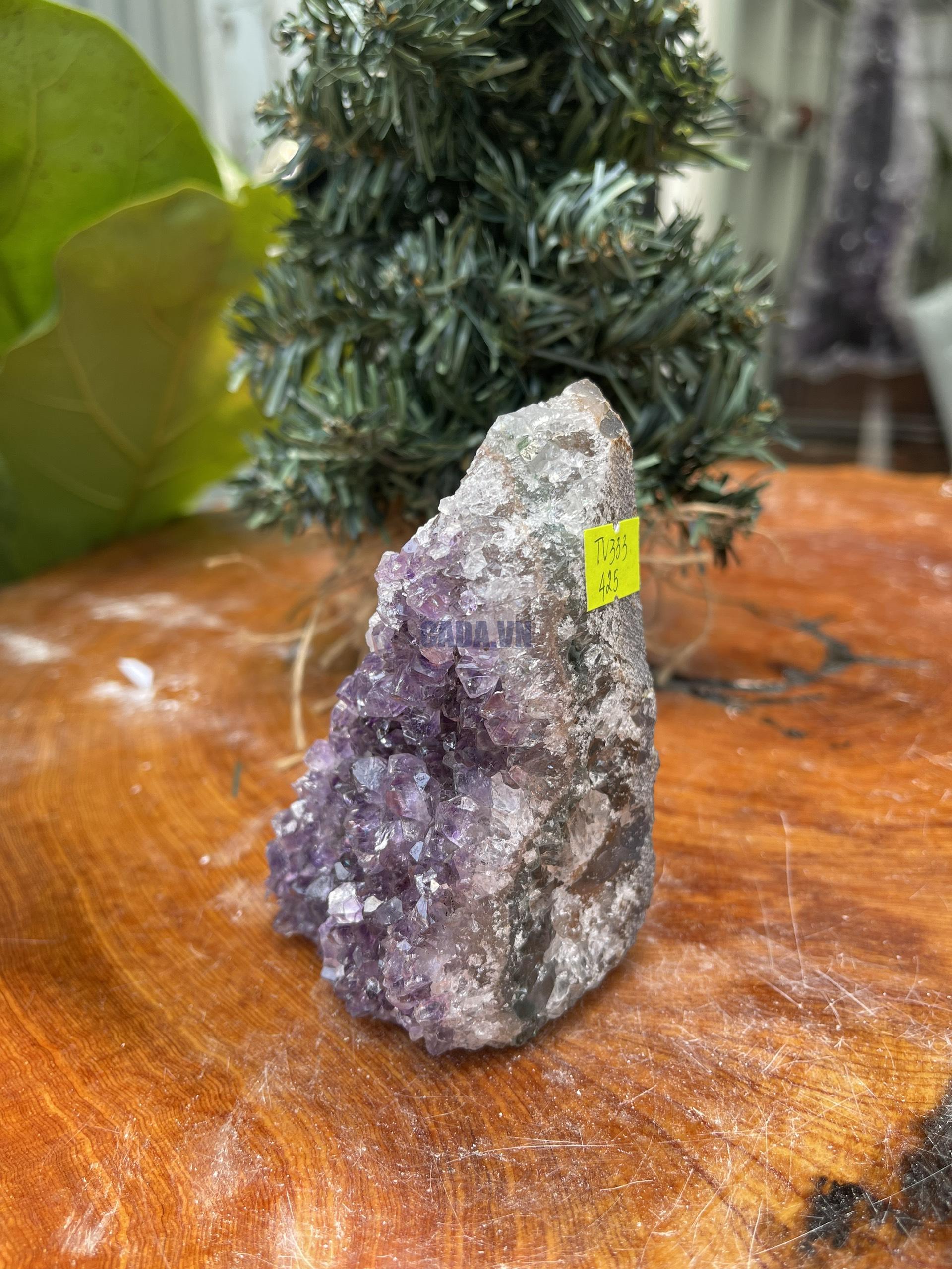 HỐC THẠCH ANH TÍM NHỎ – SMALL AMETHYST GEODE (TV333), KL: 0.424KG, KT: 11×6 CM