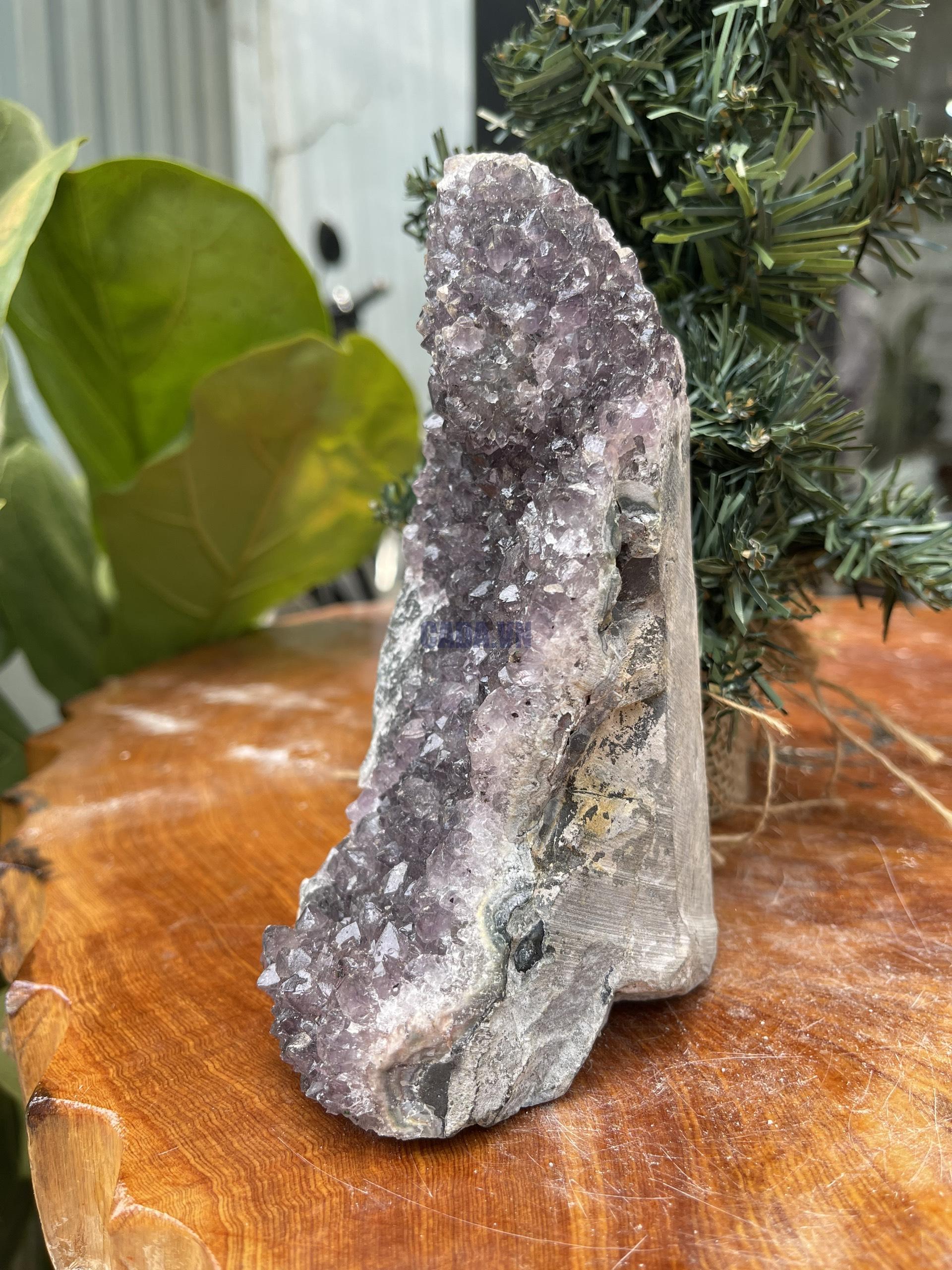 HỐC THẠCH ANH TÍM NHỎ – SMALL AMETHYST GEODE (TV349), KL: 0.898KG, KT: 16×7 CM