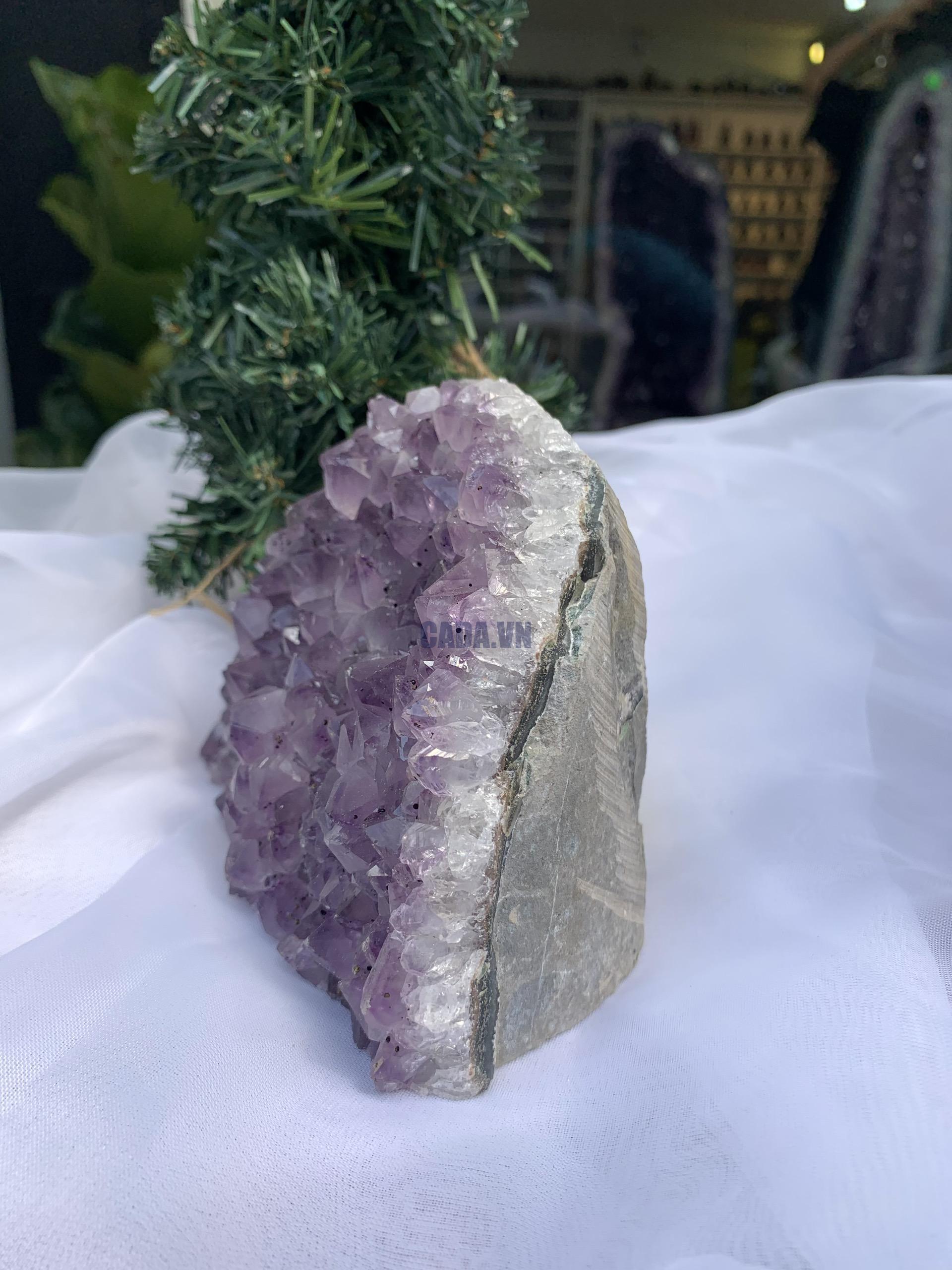 HỐC THẠCH ANH TÍM NHỎ – SMALL AMETHYST GEODE (TV348), KL: 1.310KG, KT: 12×14 CM