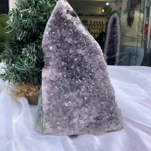 HỐC THẠCH ANH TÍM NHỎ – SMALL AMETHYST GEODE (TV350), KL: 1.624KG, KT: 18×12 CM