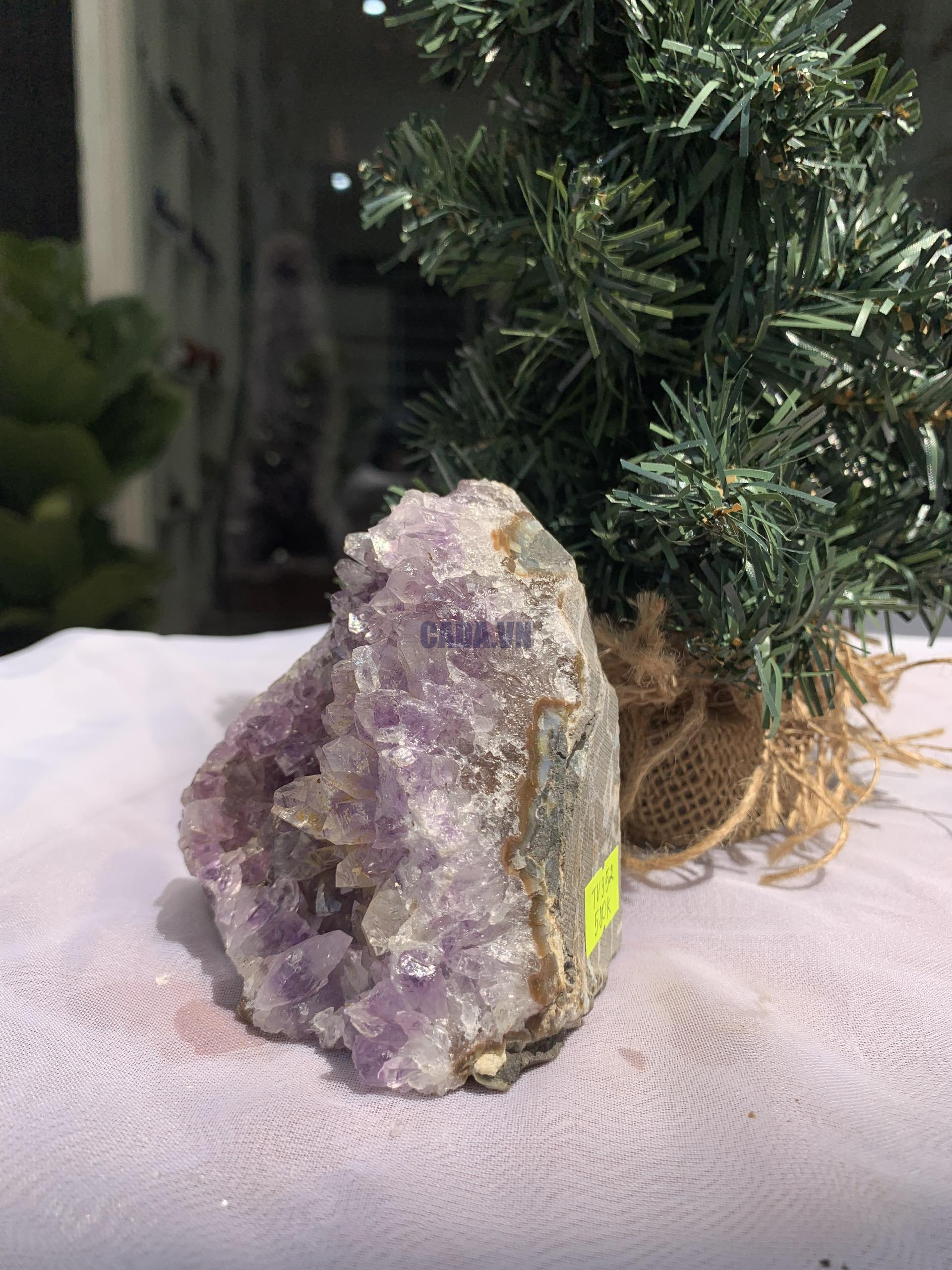 HỐC THẠCH ANH TÍM NHỎ – SMALL AMETHYST GEODE (TV352), KL: 0.576KG, KT: 10×9 CM