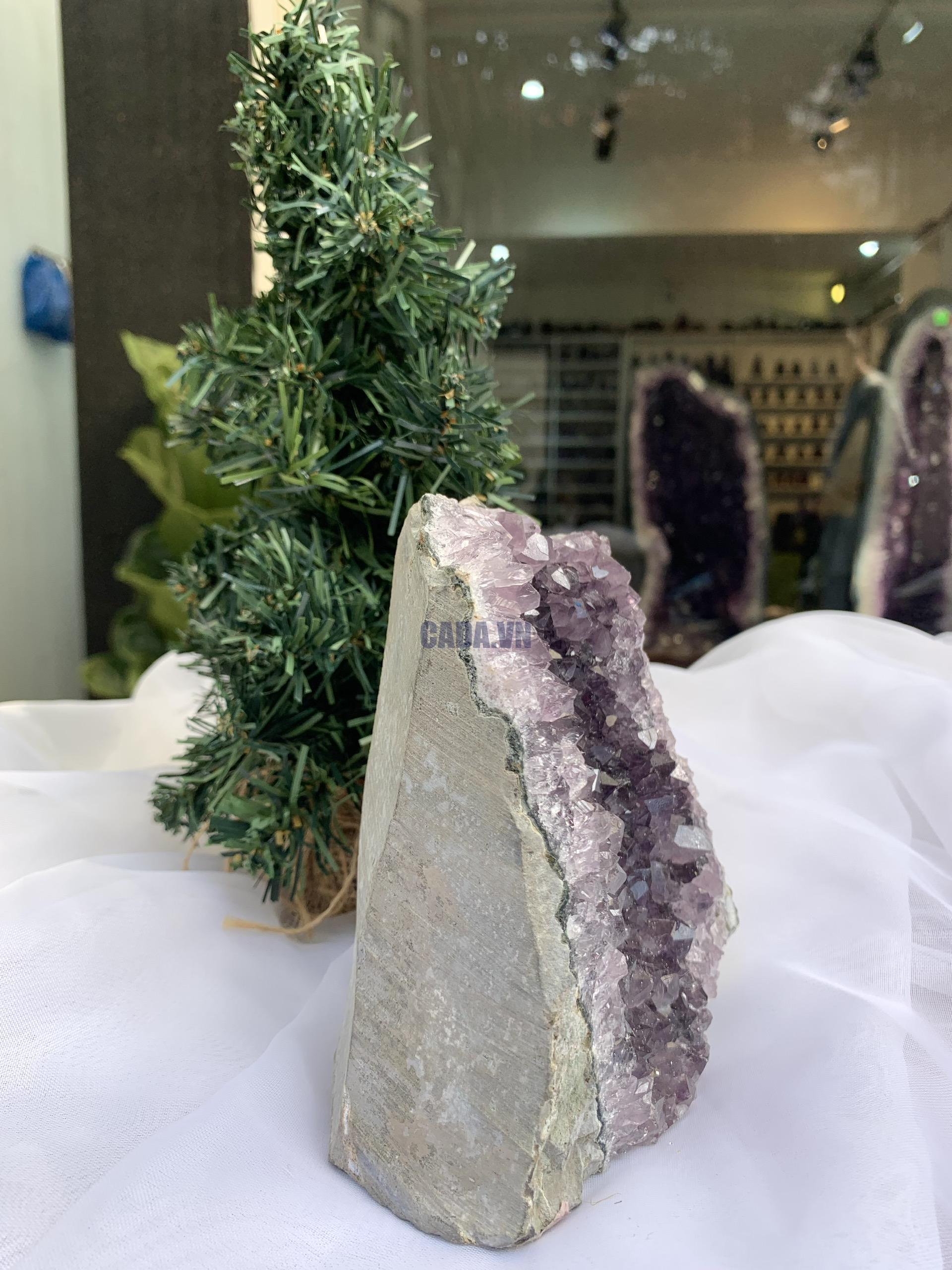 HỐC THẠCH ANH TÍM NHỎ – SMALL AMETHYST GEODE (TV361), KL: 1.336KG, KT: 4×10 CM