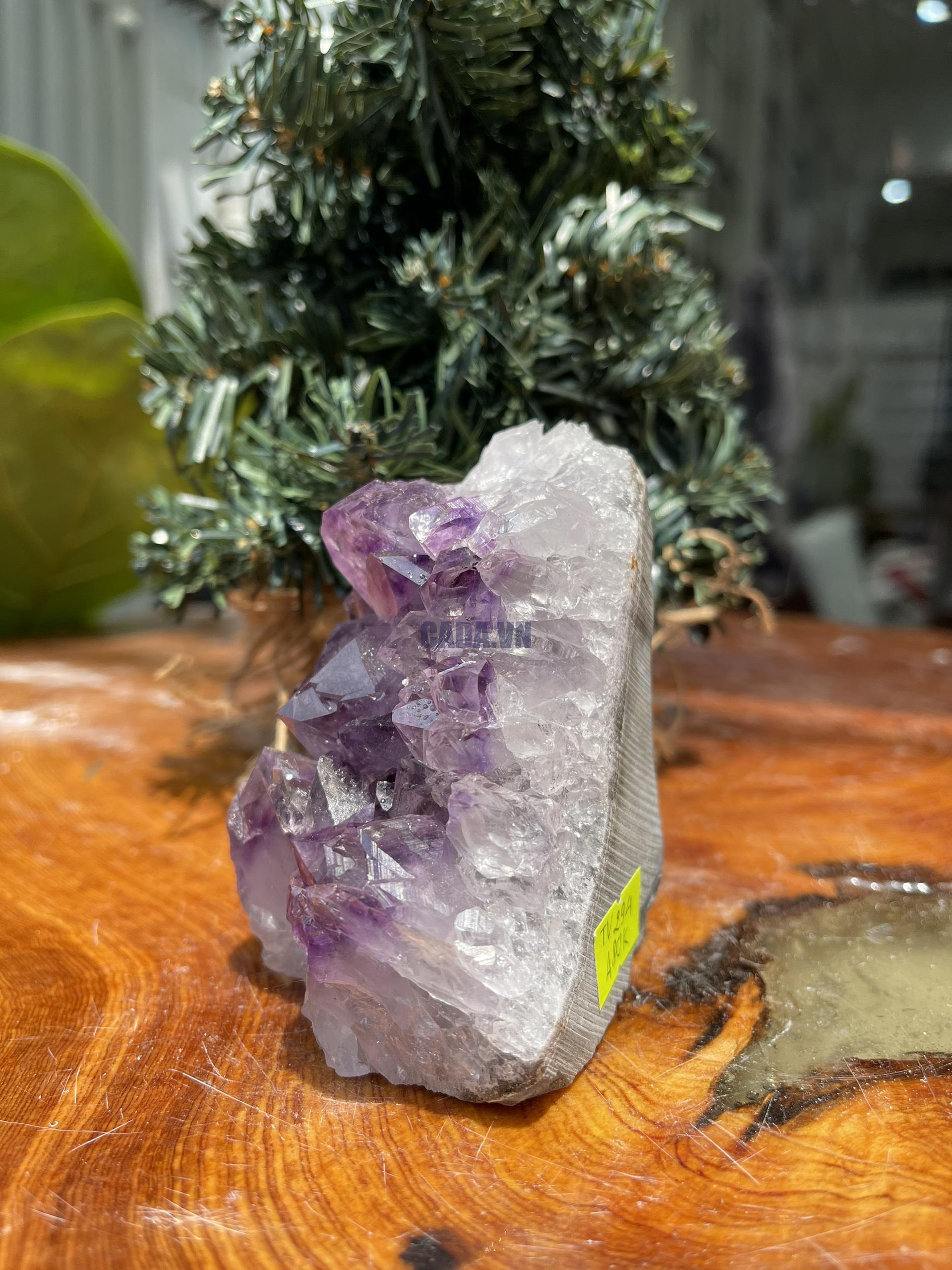 HỐC THẠCH ANH TÍM NHỎ – SMALL AMETHYST GEODE (TV294), KL: 0.474 KG, KT: 9×6 CM
