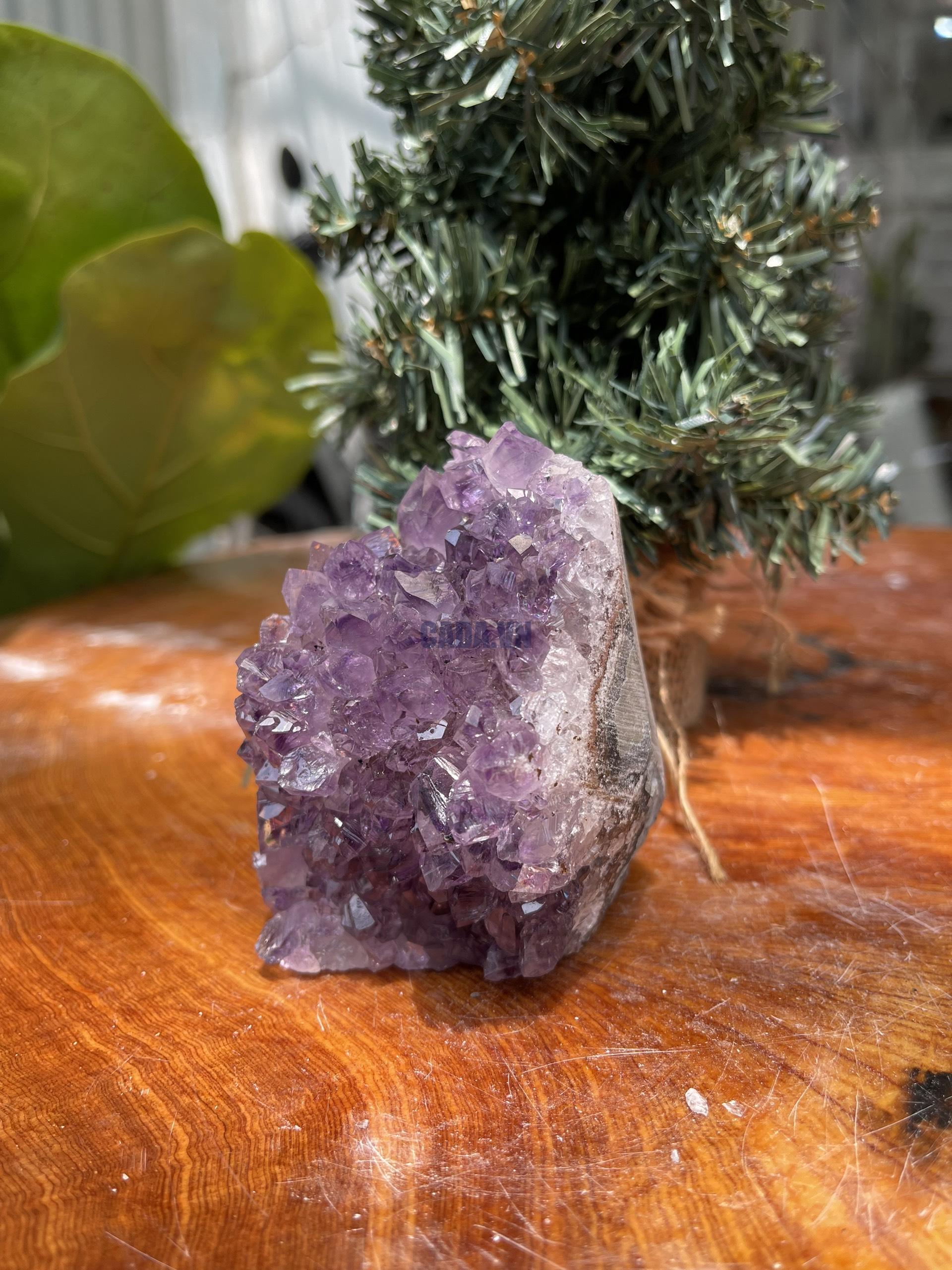 HỐC THẠCH ANH TÍM NHỎ – SMALL AMETHYST GEODE (TV292), KL: 0.364 KG, KT: 8×6 CM